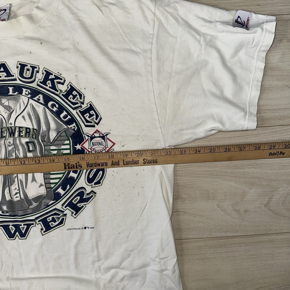 VTG Milwaukee Brewers Shirt Adult Large MLB Major League Baseball 98‎ Distressed - Picture 4 of 5